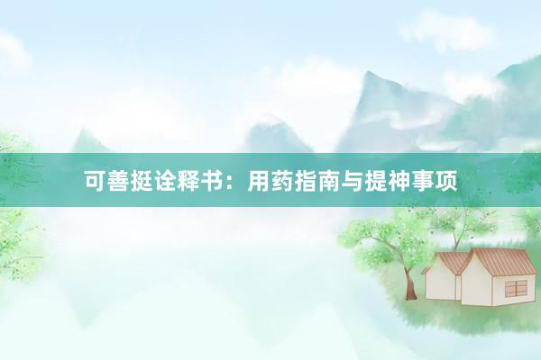 可善挺诠释书：用药指南与提神事项