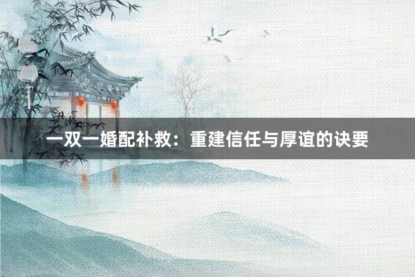 一双一婚配补救:重建信任与厚谊的诀要